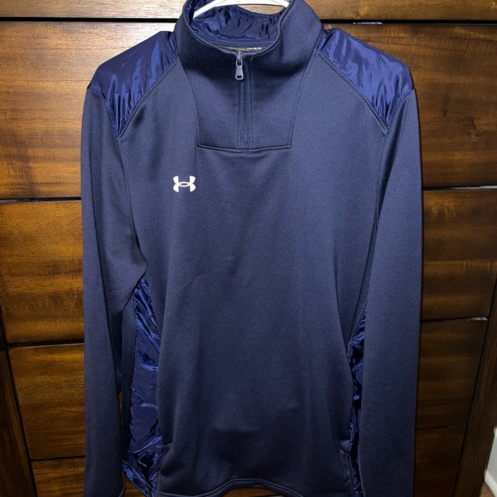 Men’s Navy Under Armour 1/4 Zip Pullover (Size Large)